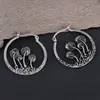 Deseja brincos de argola vazados em formato de cogumelo quentes Europa e Estados Unidos brincos vintage de prata fabricantes atacado