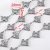Hip Hop Europeo y Americano Acero Inoxidable Hecho a Mano Hueco Gotas de Agua de Mar Mariposa Cadena de Diamantes Accesorios de Joyería DIY Venta al por Mayor