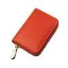 Camada Superior de Couro Bovino RFID Porta-Cartões Múltiplos Porta-Cartões Masculino Porta-Cartões Feminino Couro Patenteado Carteira de Couro com Zíper Anti-roubo Escova
