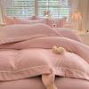 Juego de Cuatro Piezas de Cama de Terciopelo de Leche Tallado de Alto Peso Otoño e Invierno Antiestático Funda de Edredón con Doble Cara de Felpa Ropa de Cama