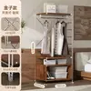 Arara de metal estilo japonês com 60cm de profundidade para instalação, guarda-roupa aberto autoportante, closet, prateleira montada, rack de armazenamento para guarda-roupa