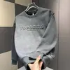Moletom de Inverno 2006 com Novo Design, Estampa de Letras Tie-Dye, Manga Longa, para Homens, Corte Solto, Top de Luxo Leve, Camiseta Básica Tendência