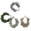 Goma para el pelo plisada de malla con lunares de burbuja, correa de muñeca, cordón para teléfono, bolsa fresca y versátil, llavero para coche