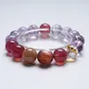 Pulsera de Cristal Natural Morado Torre de Cristal Long Mo Ran Ba para Mujer, Regalo Versátil, Pulsera de Lepidolita Rosa y Piedra Lunar al por Mayor