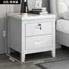 Mesa de Cabeceira de Madeira Maciça Estilo Chinês Não Requer Montagem Cabeceira Quarto Casa Simples Moderna Com Fechadura Armário de Armazenamento para Quarto de Aluguel