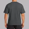 Camiseta esportiva masculina de manga curta, soltinha, absorvente de suor, para uso transfronteiriço, gola redonda, cor sólida, respirável, para corrida ao ar livre, fitness e uso casual