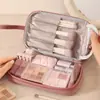 Runhui Otoño e Invierno Nuevo Bolsa de Cosméticos de Terciopelo Holandés de Doble Capa Versión con Etiqueta de Cuero Bolsa de Cosméticos Cosméticos Bolsa de Cosméticos Gran Capacidad