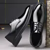 Zapatos de Cuero para Hombre con Suela de Goma Pegada en Frío Zapatos de Cuero Formal Casual de Negocios para Hombre con Cordones Estilo Británico Novio Boda