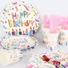 Fabricante Transfronterizo Al por Mayor Copa del Mundo Feliz Cumpleaños Temática Velas de Cumpleaños Infantiles Decoraciones Juego de Vajilla Desechable