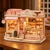 Novos enfeites de loja em miniatura transfronteiriços decoração de loja pequena de esquina de rua de festival de madeira expositor de loja presentes para casa