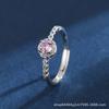 Anillo redondo de venta caliente transfronteriza de circón rosa blanco amarillo, anillo elegante con incrustaciones de diamantes, apertura ajustable, joyería al por mayor
