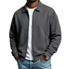 Chaqueta de Waffle con Cuello para Hombre 2026 Transfronteriza para Deportes al Aire Libre Chaqueta con Cremallera para Motocicleta