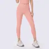 Calça de yoga fina com cintura em V transfronteiriça para mulheres, alta elasticidade, spandex que levanta o bumbum, calças de ginástica, estilo europeu e americano, secagem rápida, justas, calças esportivas longas