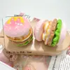 Acessórios de Resina de Mini Hambúrguer de Ovo 3D Cola de Creme Acessórios de Cabelo DIY Ornaments de Casa de Bonecas Sacola Surpresa Materiais para Chaveiro