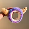 Fofo Monstro Roxo de Pelúcia Faixa de Cabelo Faixa de Cabelo Feminina para Lavar o Rosto Aplicar Máscara Maquiagem Faixa de Cabelo Especial Acessório de Cabeça Outono e Inverno
