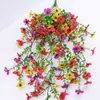 Colgante de Pared de Ratán Artificial Transfronterizo Púrpura Enredadera de Flores Artificiales Plantas Verdes de Simulación Colgante Decoración Exterior Adornos para el Hogar