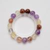[Universo de la Palma] Pulsera de Cristal Siete Super Negro Dorado Natural para Mujer, Pulsera Versátil de Cristal Blanco Cuarzo Limón Venta al por Mayor