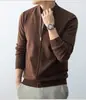 Chamarra Suéter con Cierre y Cuello Alto para Hombre, Cárdigan Cálido de Punto Retro Americano, Cómodo y Cálido para Otoño e Invierno, Moda de Manga Larga, Envío Directo Disponible