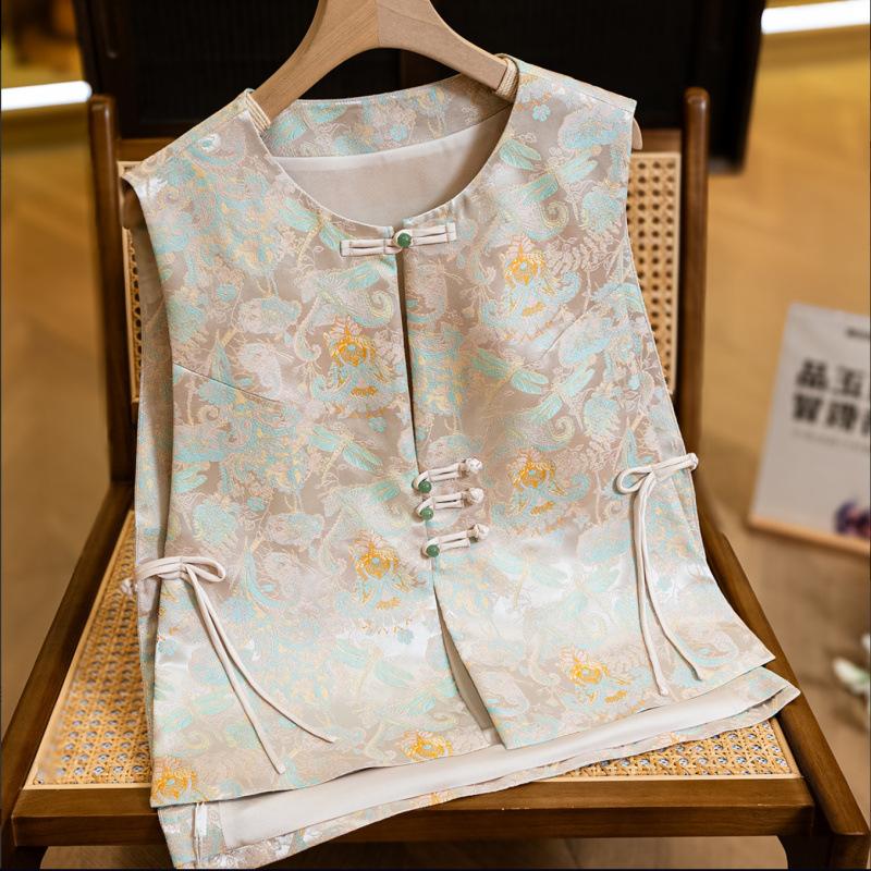 新中式旗袍马甲外搭新款2024春季改良上衣年轻款中国风外套_