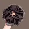 Goma para el pelo de satén con borde de pedrería soluble en agua 2025 Nuevo estilo Elegante Goma para el pelo Banda elástica grande para el pelo Accesorio para el pelo