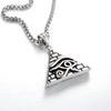 Collar con colgante de pirámide de Ojo de Horus, personalizado, de moda, de acero y titanio, de estilo europeo, americano, japonés y coreano, suministro transfronterizo.
