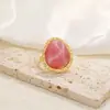 Anillo Abierto de Moda Retro Transfronterizo Personalidad Diamantes de Colores Incrustados Diseño Ins Europeo y Americano Anillo Ojo de Gato para Mujer
