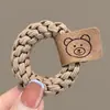 Elástico de Borracha Grosso de Alta Elasticidade Feito à Mão Faixa de Cabelo Torcida Acessório de Cabelo para Menina Bainha de Couro Japonês e Coreano Acessório de Cabelo para Rabo de Cavalo Alto