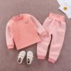 Conjunto de Roupa Térmica Infantil Inverno Acolchoado de Algodão Bebê Espessado Roupas Acolchoadas de Algodão Roupas Base Roupa de Bebê Cintura Alta Proteção da Barriga Roupa Infantil