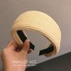 Diadema de ala ancha plana de punto de color sólido estilo retro de Corea del Sur, elegante y sencilla para combinar con todo tipo de celebridades de Internet.