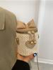 Bolso de Paja de Verano Moda Caja Bolso Cuadrado Pequeño Bolso de Cadena Bandolera para Hombro Bohemio Bolso para Teléfono Móvil Marea Transfronteriza