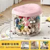 Muñeco de Peluche Transparente Taburete de Almacenamiento para Sala de Estar Taburete para Cambiar Zapatos de Niños Caja Organizadora de Muñecas Taburete de Almacenamiento para Exteriores
