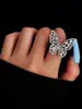 Joyería para Manos Popular Transfronteriza Europea y Americana Anillo Articulado Hueco con Diamante Accesorios Anillo para Mujer Estrella Luna Ópalo