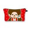 Nueva Bolsa de Maquillaje Monchichi de un Solo Lado para Niñas, Bolso de Mano Portátil de Gran Capacidad, Linda Bolsa de Almacenamiento de Escritorio al por Mayor