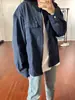 Chaqueta Detroit Azul Marino Americana para Hombre Otoño Vintage Lona Pesada Chaqueta de Trabajo Estilo Corto