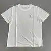 Camiseta de Verano Nueva para Mujer, Bordada con Caballo Sencillo, Manga Corta, Cuello Redondo, Color Sólido, Transpirable, Versátil, de Lyocell Tencel