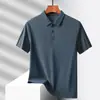 Camisa Polo de Hielo de Seda de Secado Rápido para Hombre, Transpirable Sin Costuras de Manga Corta Ligera para Verano