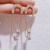 Bonitos ~ Pendientes de Borlas Súper de Hada Lujo Ligero Diseño de Nicho Avanzado Sentido Ins Shuyuan Pendientes Elegantes Versátiles para Mujer