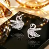 Brincos de Prata Pura 999, Brincos de Cisne, Femininos, Luxo Acessível, Nicho, Brincos de Prata de Alta Qualidade, Presente de Dia dos Namorados Chinês para Namorada