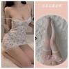 Camisola Divertida Estampa Floral Pequena Renda Contrastante Pontos Sexy Decote Profundo Puro Desejo Alça Fina Pijama Sexy Saia Curta