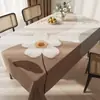 Toalha de Mesa Retangular de PVC Estilo Wabi-Sabi, Impermeável, à Prova de Óleo, Lavável, Resistente ao Calor, Jogo Americano para Mesa de Jantar