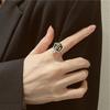 Anillo de Copo de Nieve Giratorio de Doble Capa para Celebridades de Internet Anillo para Mujer Anillo Abierto Exagerado Japonés y Coreano Lujo Accesible para Mujer