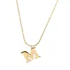 Cadena de clavícula ultrafina de patrón simple ins europeo y americano versátil M collar con letra inglesa accesorios de collar de acero de titanio para mujer mujer