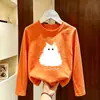 Camiseta de manga longa para meninas, algodão puro, para o outono, novo modelo 2026, blusa de outono infantil, blusa básica casual super fofa para meninas pequenas
