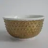Cuenco de Cerámica Chapado en Oro para Arroz Cuenco con Relieve de Copo de Nieve Borde Dorado Cuenco con Relieve de Copo de Nieve