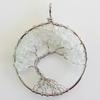 Colgante de árbol de la fortuna con forma de árbol de la vida redondo de plata con grava de cristal, venta al por mayor de joyería transfronteriza de Amazon y eBay.