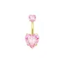 Nuevo Colgante de Mariposa Rosa de Acero Inoxidable Europeo y Americano Clavo de Ombligo Anillo de Ombligo de Corazón de Circonita Súper Brillante Joyería para Piercing de Ombligo