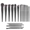 Set de pinceles de maquillaje Cangzhou con mangos de madera y cerdas sintéticas, un set completo de pinceles faciales profesionales para polvo fijador, rubor, base de maquillaje y sombras de ojos