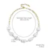 Collar de Perlas Planas Imitación Barroca Multicapa Nuevo de Gran Venta Transfronterizo, Collar de Perlas de Lujo Ligero y de Gama Alta para Mujer
