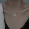 Collar geométrico de plata esterlina s925 2021, nuevo diseño de nicho de lujo ligero, cadena de clavícula sencilla para mujer