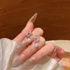 Brincos de Flor Exquisitos com Zircônia Micro-Pavimentada para Mulheres, Brincos de Pérola Doces e Versáteis Estilo Coreano, Brincos de Design de Nicho